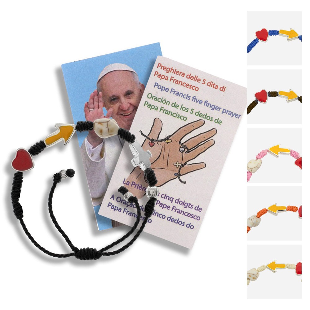 Bracciale Rosario Con Preghiera 5 Dita Di Papa Francesco