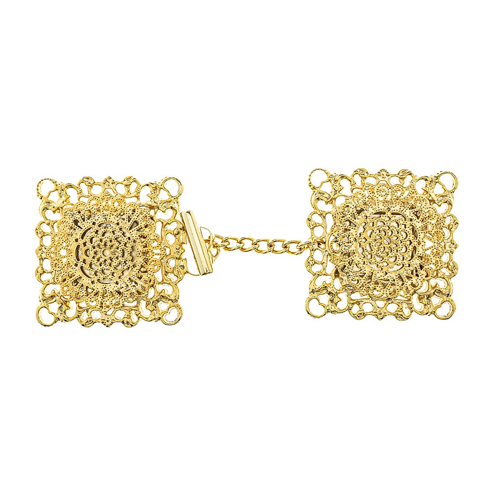 Ganci a S in metallo 60 mm per la sospensione dei macrame - oro x4