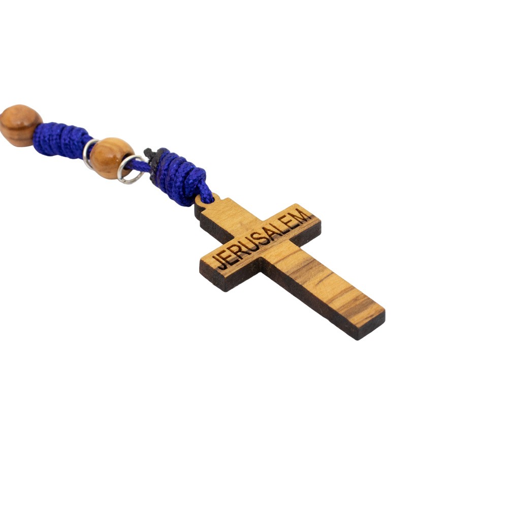 Coroncina del rosario ulivo con croce Jerusalemme