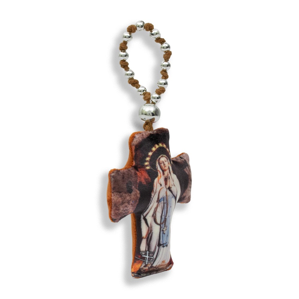 Croce in velluto con decina del rosario collezione Stringila