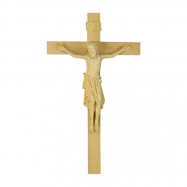Cristo Romanico e Croce in Legno Brunito