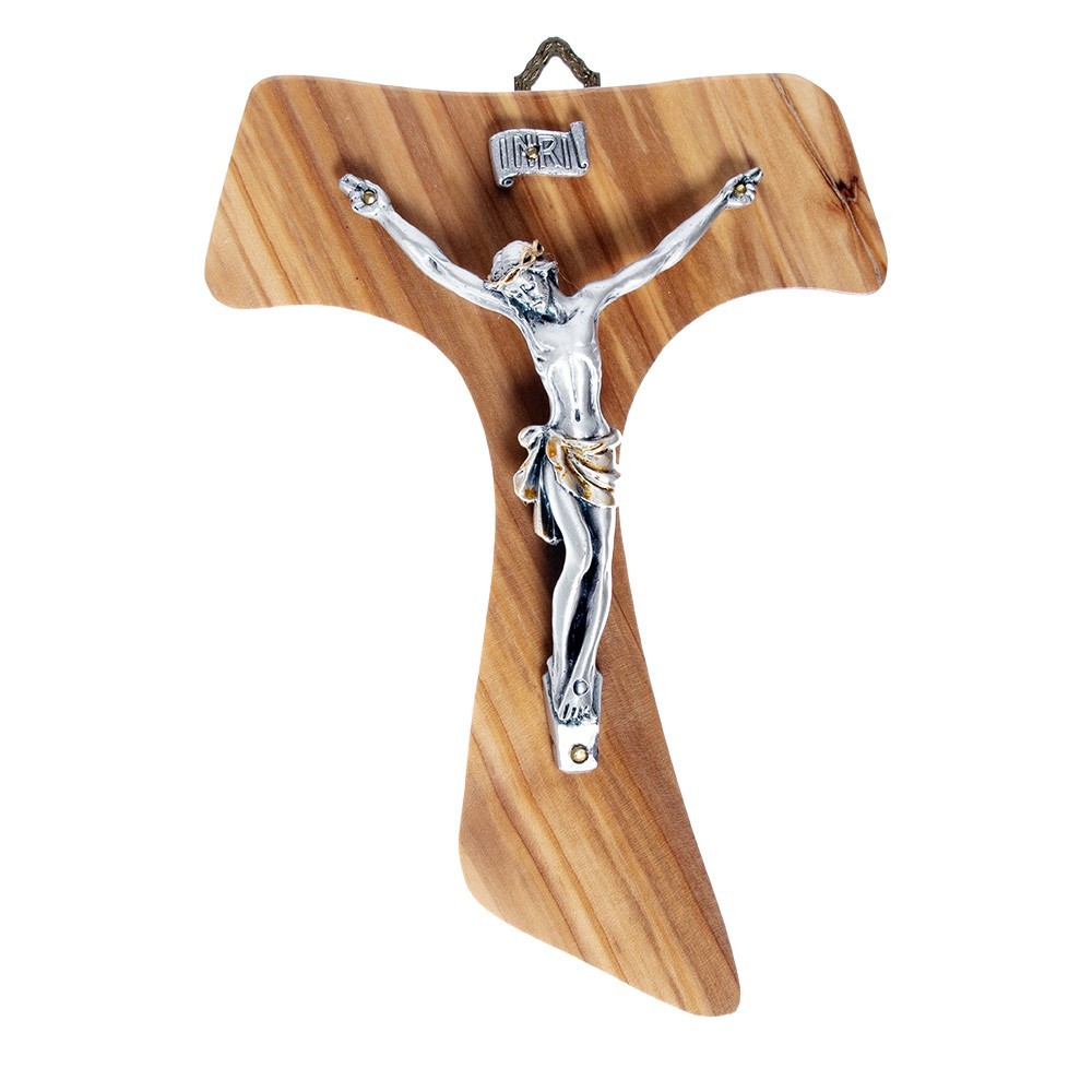Croce tau legno (Gesù Risorto) 3,3x2,4 cm - Ref. 026304