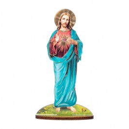 Statuetta Legno Sacro Cuore di Gesù